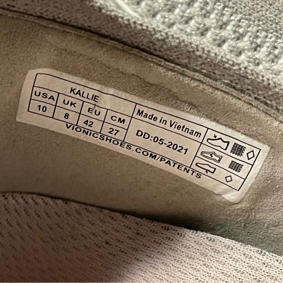 Vionic Kallie Slip On Flats Gray Pink Shimmer Women’s 10 M Comfort Shoes w/ Box - Picture 2 of 10